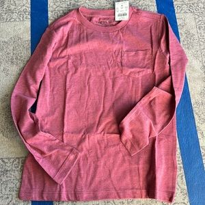 New with tags crewcuts boys jersey pocket long sleeve size 6-7 in pale burgundy